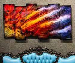 Chris DeRubeisArt title6 Panel Sleek Rays Of Light 38X72