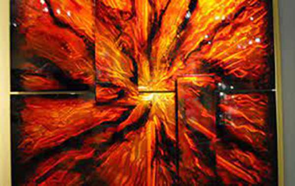 Chris DeRubeisArt title6 Panel Extreme Amber 5X6