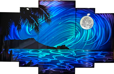 Chris DeRubeisArt titleUltra Epic Night in Waikiki 5 Panel 44x72