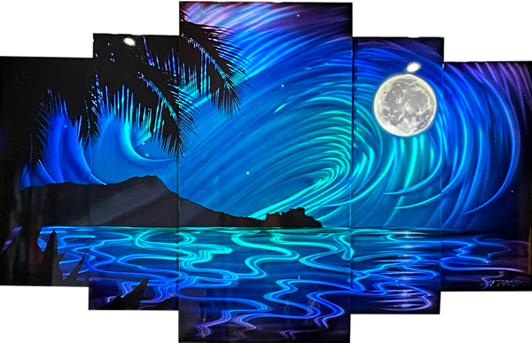 Chris DeRubeisArt titleUltra Epic Night in Waikiki 5 Panel 44x72